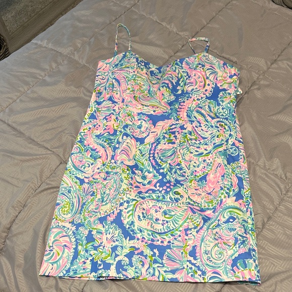 Lilly Pulitzer Dresses & Skirts - Lilly Pulitzer Blue and Pink Paisley Mini Dress